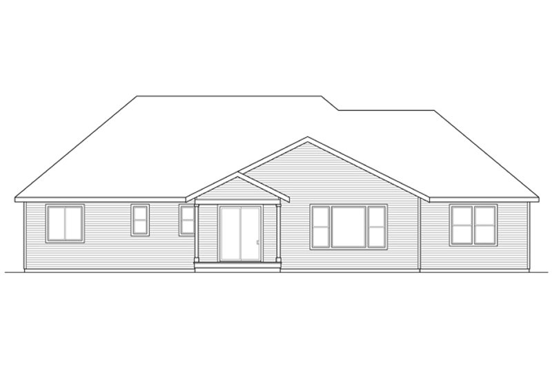 Home Plan - Exterior - Rear Elevation for Ranch House Plan #124-887 - 3 bed, 2.5 bath