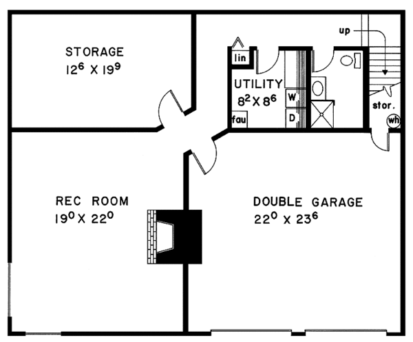 Architectural House Design - Contemporary Floor Plan - Lower Floor Plan #60-887