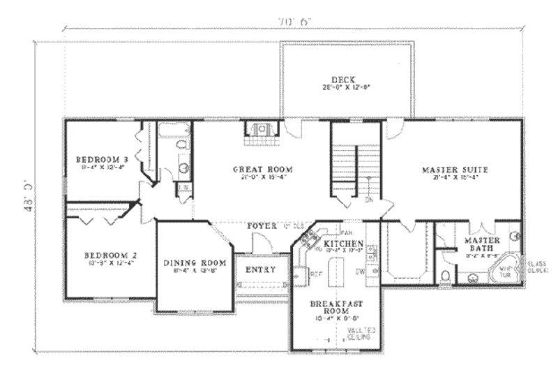 Dream House Plan - Floor Plan - Main Floor for Traditional House Plan #17-598 - 4 bed, 3 bath