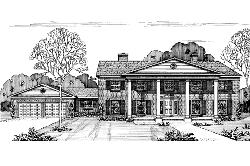 Dream House Plan - Exterior - Front Elevation 3 for Classical House Plan #320-774 - 4 bed, 3.5 bath