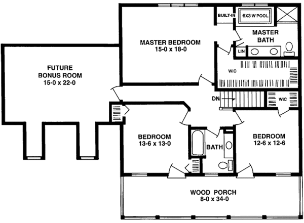 Dream House Plan - Country Floor Plan - Upper Floor Plan #981-32
