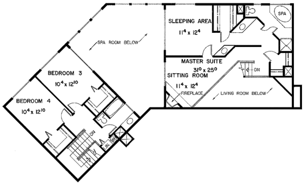 House Design - Country Floor Plan - Upper Floor Plan #60-952