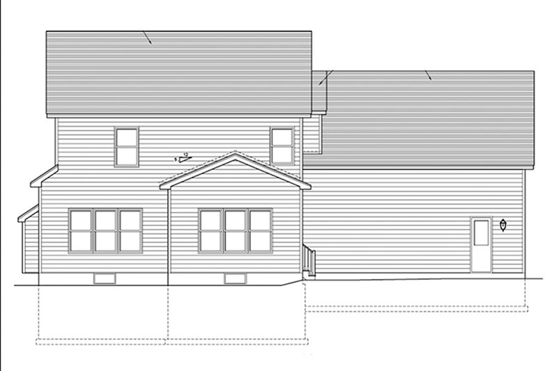 Home Plan - Exterior - Rear Elevation for Country House Plan #1010-124 - 4 bed, 2.5 bath
