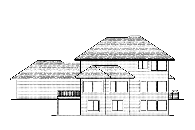 Dream House Plan - Exterior - Rear Elevation for Prairie House Plan #51-1126 - 3 bed, 2.5 bath