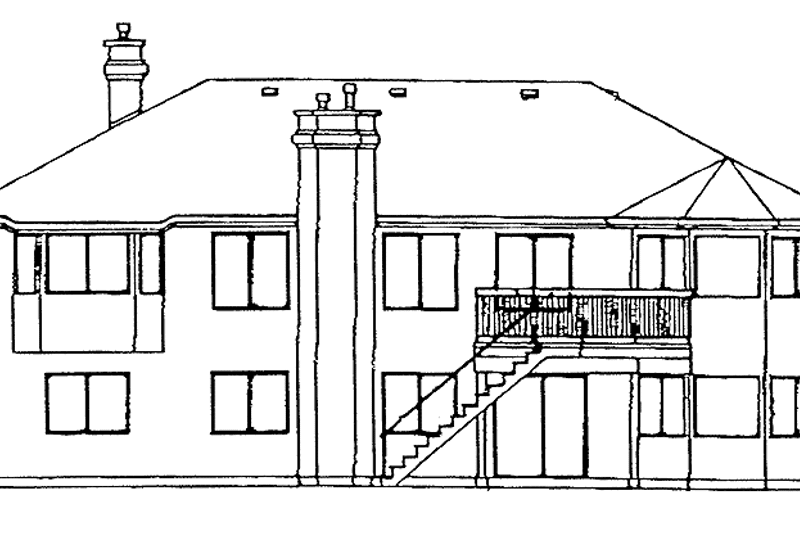 Home Plan - Exterior - Rear Elevation for Country House Plan #47-764 - 3 bed, 2.5 bath
