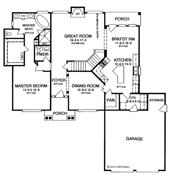Architectural House Design - Traditional Floor Plan - Main Floor Plan #952-86