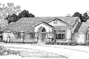House Blueprint - Country Exterior - Front Elevation Plan #72-1006