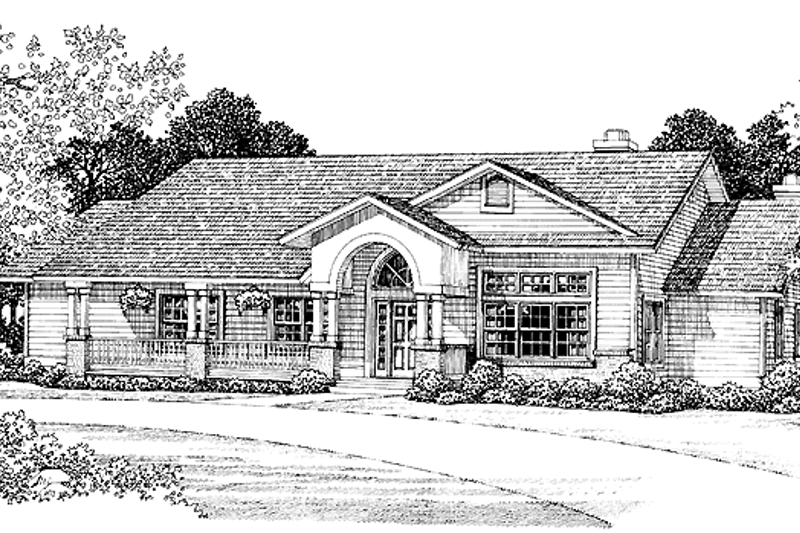 Architectural House Design - Country Exterior - Front Elevation Plan #72-1006