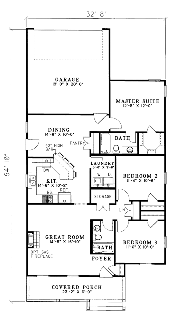 Architectural House Design - Country Floor Plan - Main Floor Plan #17-2753