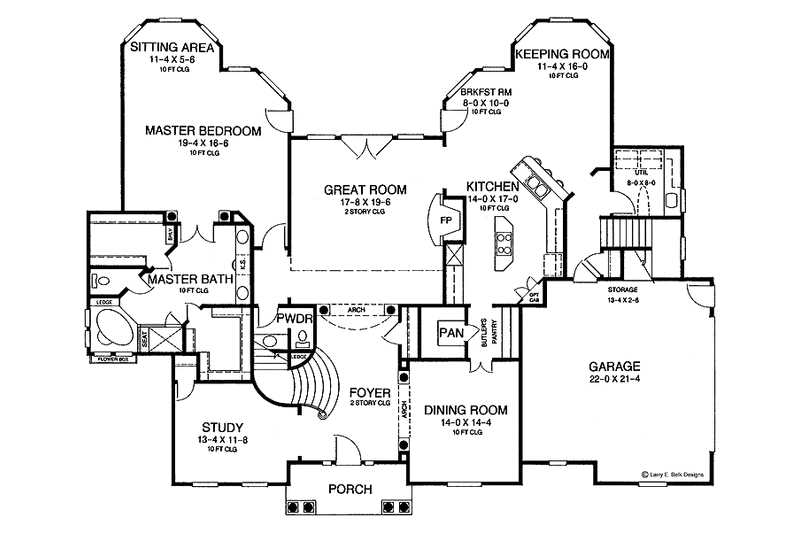 Home Plan - Floor Plan - Main Floor for Mediterranean House Plan #952-33 - 4 bed, 3.5 bath