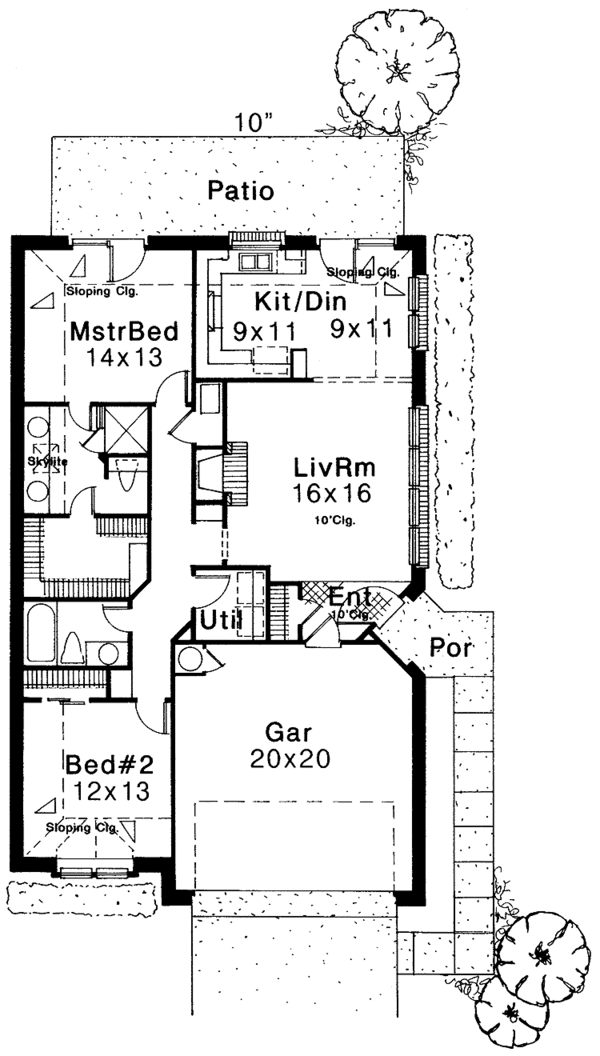 House Design - Ranch Floor Plan - Main Floor Plan #310-1083
