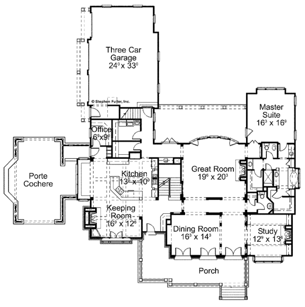 House Blueprint - Colonial Floor Plan - Main Floor Plan #429-327