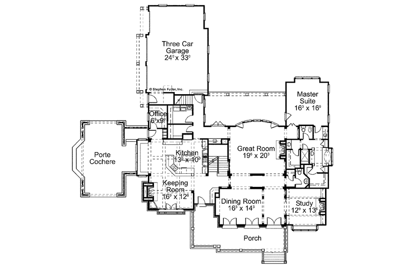 Home Plan - Floor Plan - Main Floor for Colonial House Plan #429-327 - 4 bed, 3.5 bath