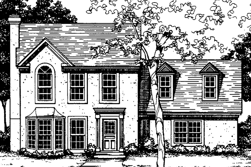 Dream House Plan - Exterior - Front Elevation 3 for Colonial House Plan #30-308 - 3 bed, 2.5 bath