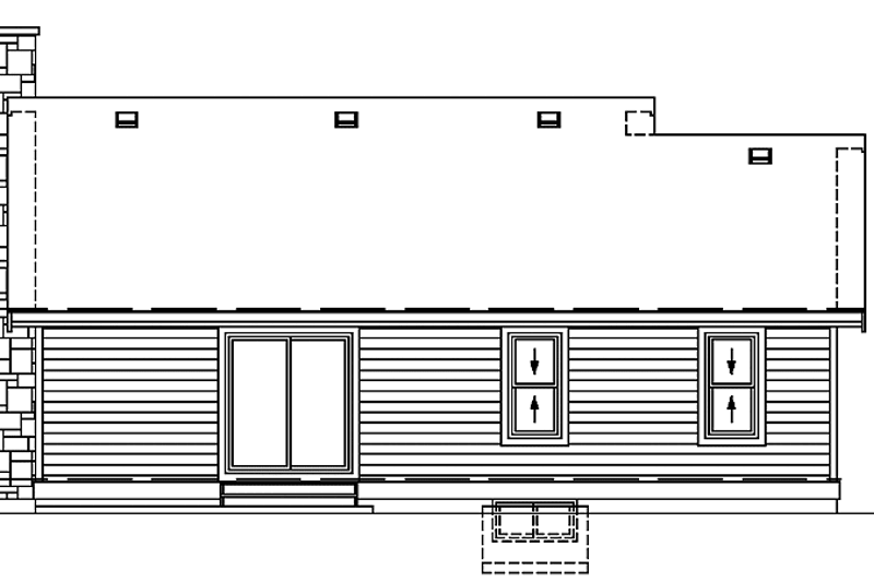 Architectural House Design - Exterior - Rear Elevation for Country House Plan #47-1020 - 3 bed, 1 bath