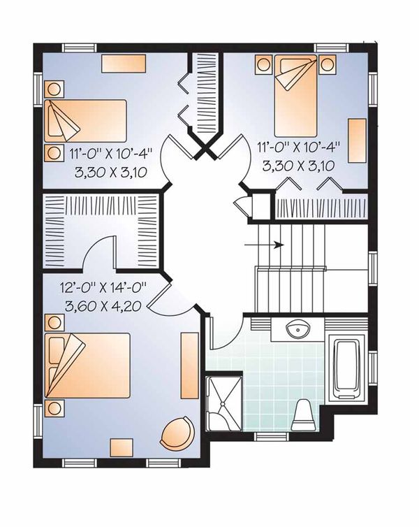 House Design - Country Floor Plan - Upper Floor Plan #23-2549