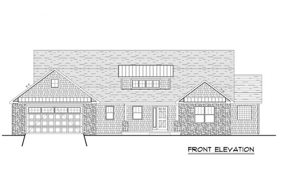 Exterior - Front Elevation 4 for Ranch House Plan #1064-209 - 3 bed, 3 bath