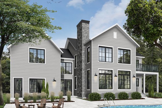 Exterior - Rear Elevation for Farmhouse House Plan #23-2688 - 5 bed, 3 bath