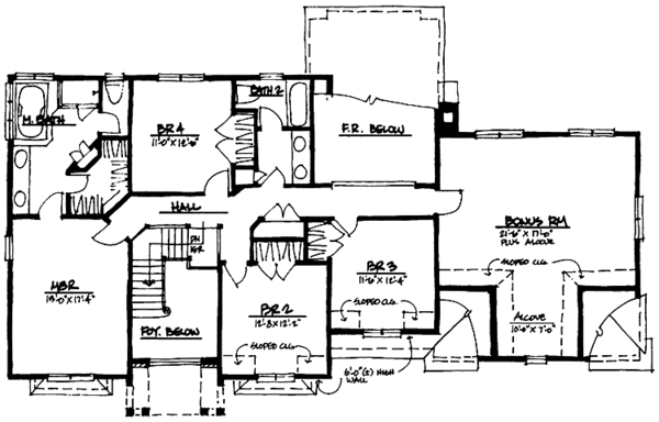 Architectural House Design - Colonial Floor Plan - Upper Floor Plan #328-165