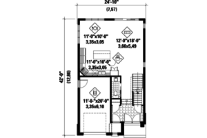 Floor Plan - Main Floor for Contemporary House Plan #25-4564 - 3 bed, 1 bath