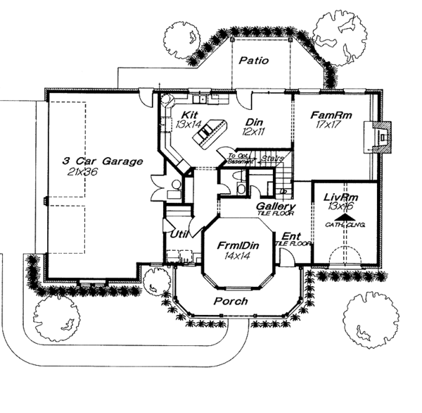 Architectural House Design - Traditional Floor Plan - Main Floor Plan #310-1104