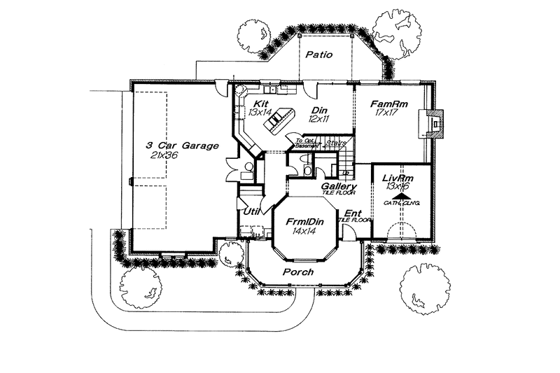Dream House Plan - Floor Plan - Main Floor for Traditional House Plan #310-1104 - 3 bed, 2.5 bath