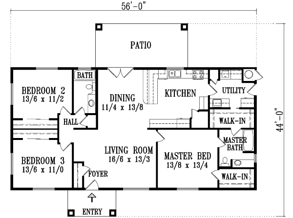 Ranch Floor Plan - Main Floor Plan #1-1293