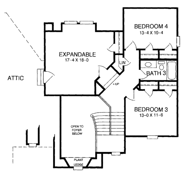 Dream House Plan - Tudor Floor Plan - Upper Floor Plan #952-259