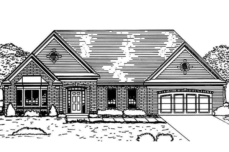 Architectural House Design - Exterior - Front Elevation 3 for European House Plan #51-955 - 2 bed, 3 bath