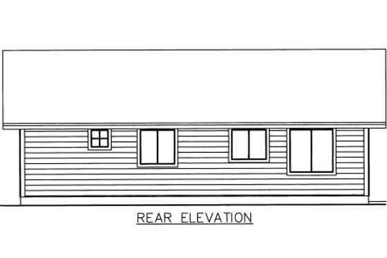 Exterior - Rear Elevation for Traditional House Plan #117-755 - 2 bed, 2 bath