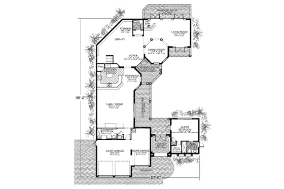 Floor Plan - Main Floor for Mediterranean House Plan #420-237 - 5 bed, 4.5 bath