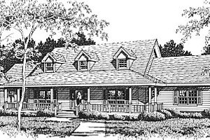 Country Exterior - Front Elevation Plan #14-202