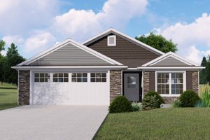 Ranch Exterior - Front Elevation Plan #1064-166