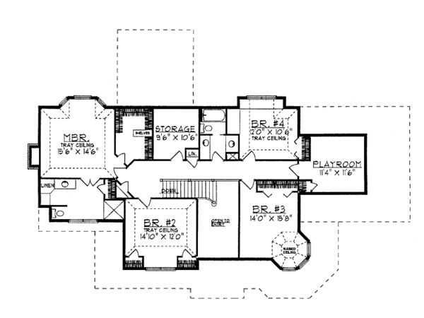 Dream House Plan - Victorian Floor Plan - Upper Floor Plan #70-1340