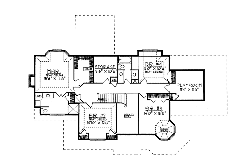 Dream House Plan - Floor Plan - Upper Floor for Victorian House Plan #70-1340 - 4 bed, 2.5 bath