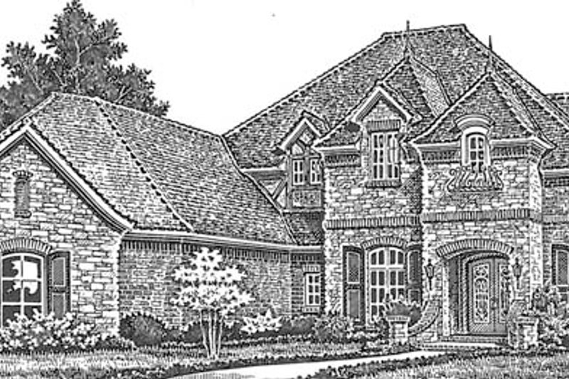 Dream House Plan - Exterior - Front Elevation 4 for European House Plan #310-1277 - 4 bed, 4.5 bath