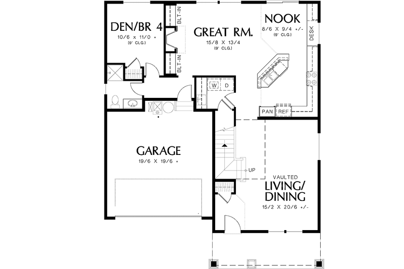 Home Plan - Floor Plan - Main Floor for Contemporary House Plan #48-816 - 4 bed, 3 bath