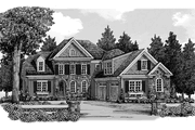 European Style House Plan - 5 Beds 4 Baths 2858 Sq/Ft Plan #927-351 
