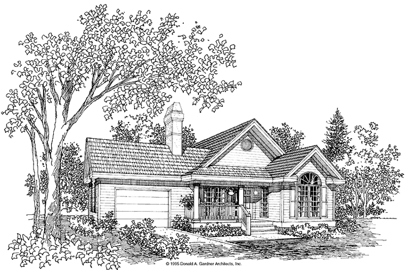Home Plan - Exterior - Front Elevation 3 for Ranch House Plan #929-230 - 3 bed, 2 bath