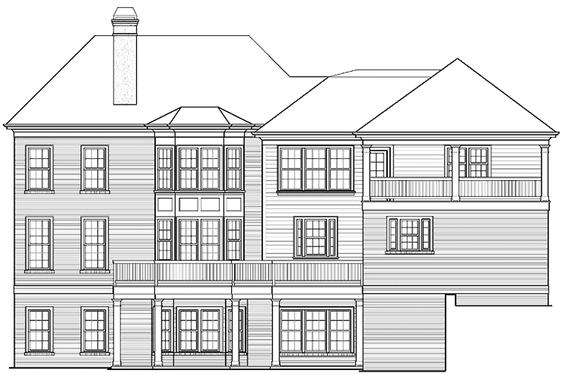 Dream House Plan - Exterior - Rear Elevation for Traditional House Plan #429-305 - 5 bed, 4 bath