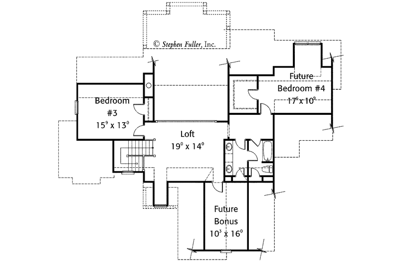 Home Plan - Floor Plan - Upper Floor for Bungalow House Plan #429-367 - 2 bed, 2 bath