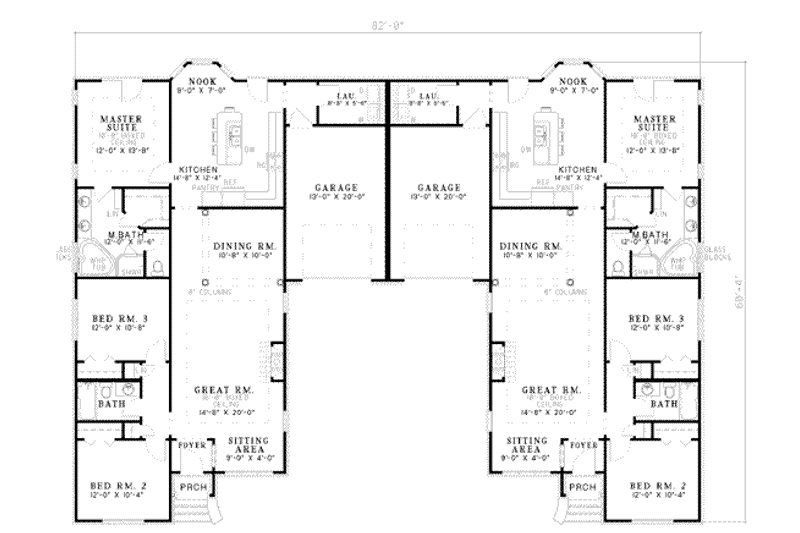 House Plan Design - Floor Plan - Main Floor for Traditional House Plan #17-1061 - 3 bed, 2 bath