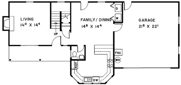 House Design - Traditional Floor Plan - Main Floor Plan #60-888