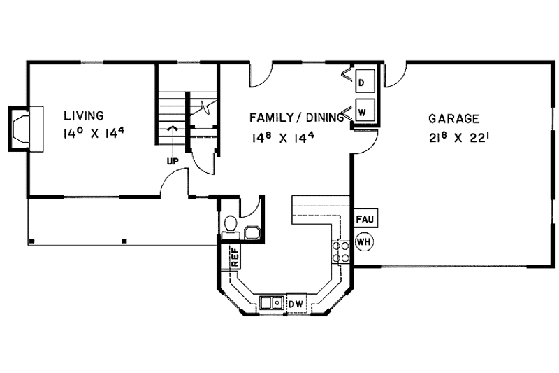 Dream House Plan - Floor Plan - Main Floor for Traditional House Plan #60-888 - 3 bed, 1.5 bath