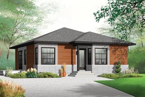 Exterior - Front Elevation 3 for Contemporary House Plan #23-2524 - 2 bed, 1 bath