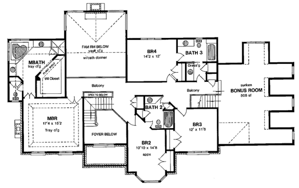 House Plan Design - Traditional Floor Plan - Upper Floor Plan #316-228