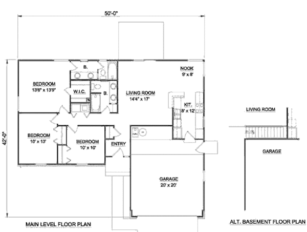 Ranch Floor Plan - Main Floor Plan #116-170