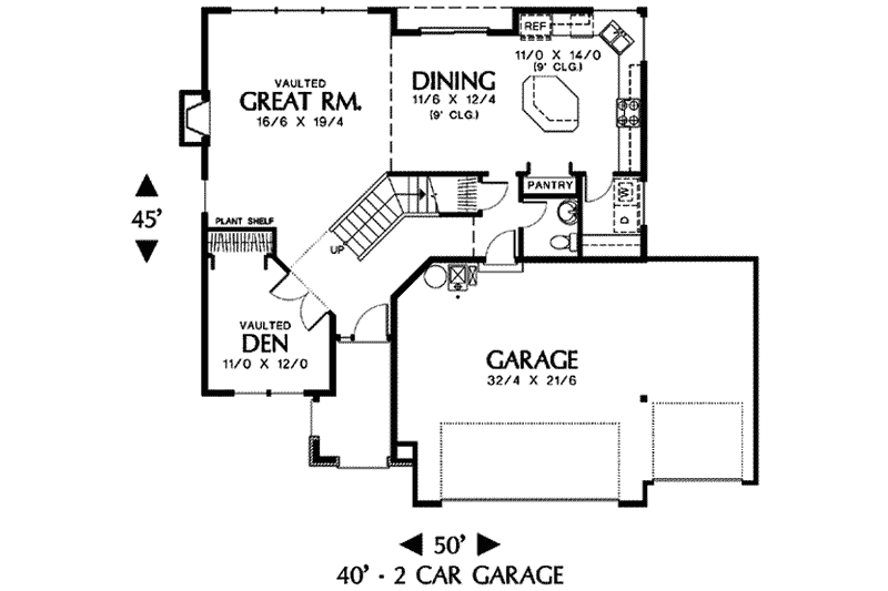 Home Plan - Floor Plan - Main Floor for Craftsman House Plan #48-111 - 4 bed, 2.5 bath