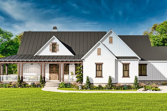 Exterior - Front Elevation 6 for Farmhouse House Plan #54-575 - 3 bed, 2.5 bath