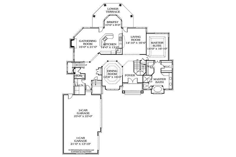 Home Plan - Floor Plan - Main Floor for Craftsman House Plan #453-363 - 4 bed, 3 bath